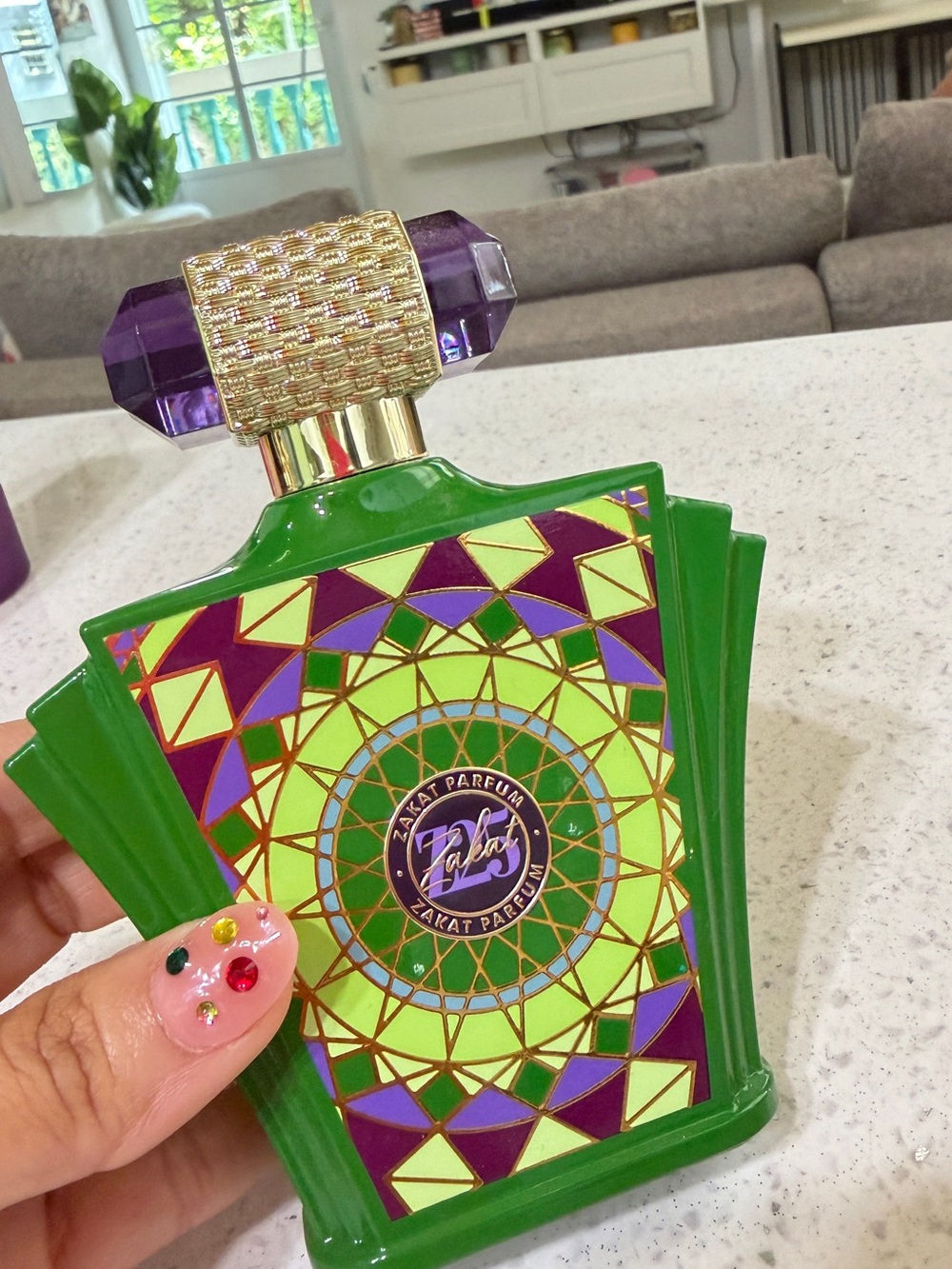 Green & Purple Decorative Women's Fragrance Bottle